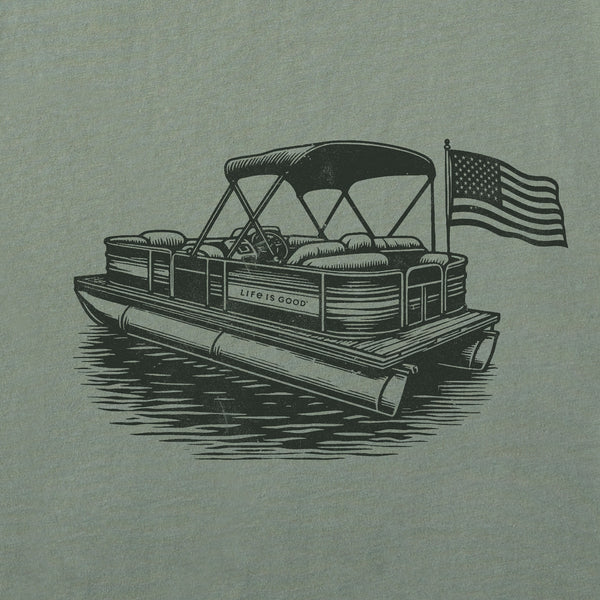 Life Is Good Men's Pontoon Boat Short Sleeve Tee