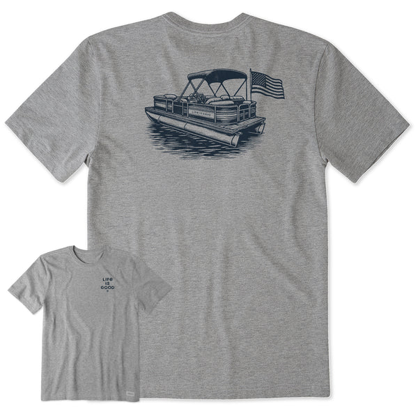 Life Is Good Men's Pontoon Boat Short Sleeve Tee