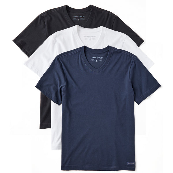 life is good Men's Solid 3-Pack Crusher Vee - Multi