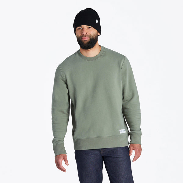 Life Is Good Men's Solid Simply True Fleece Crew