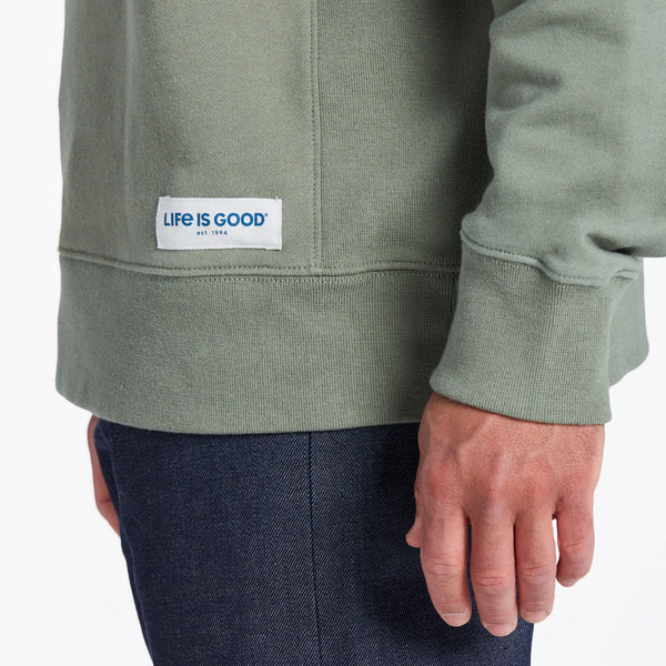 Life Is Good Men's Solid Simply True Fleece Crew