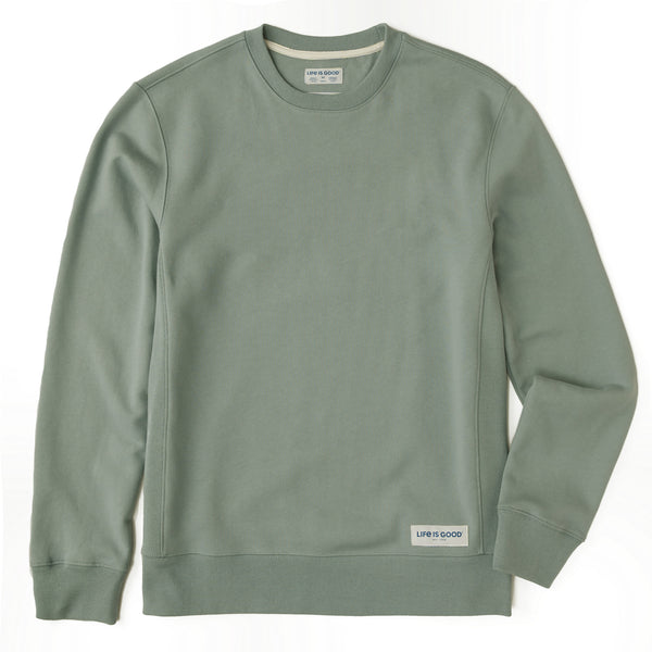 life is good Men's Solid Simply True Fleece Crew