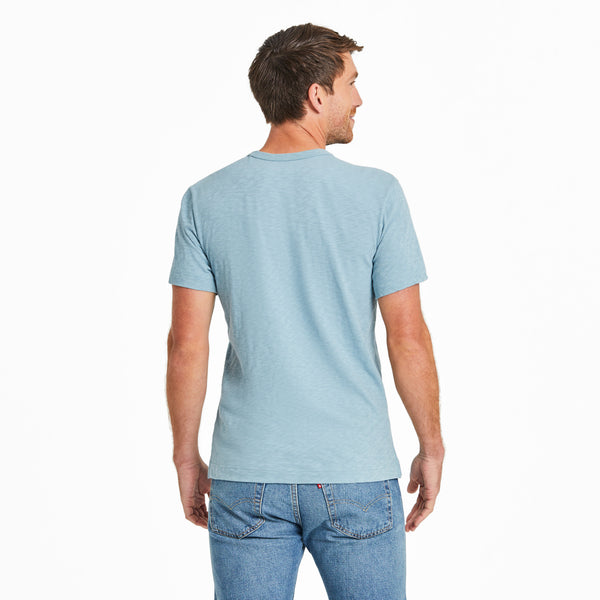 Life Is Good Men's Solid Slub Slim Fit Pocket Tee