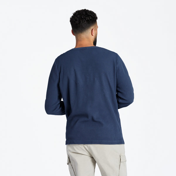 Life Is Good Men's Solid Thermal Henley