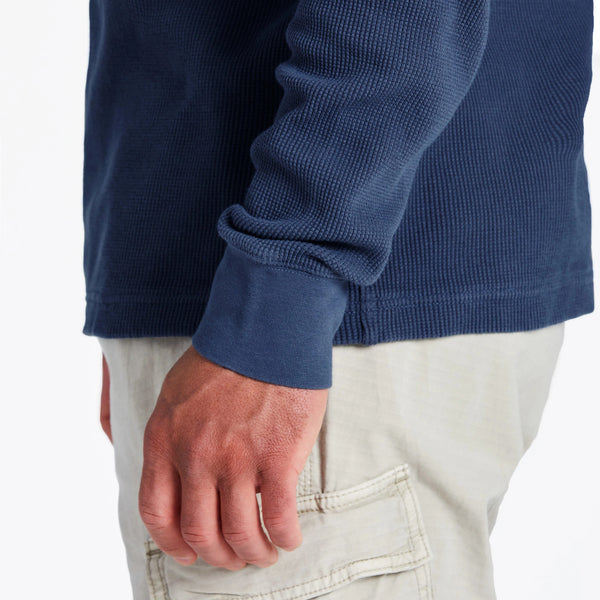 Life Is Good Men's Solid Thermal Henley