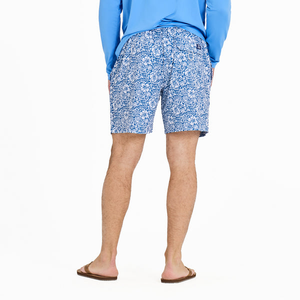 Life Is Good Men's Tonal Floral Swim Trunk
