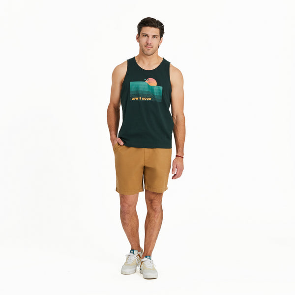 Life Is Good Men's Wavy Sunset Crusher-LITE Tank