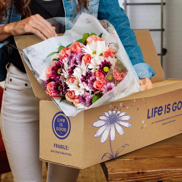 Life Is Good Pink Life Is Good Flowers With Vase