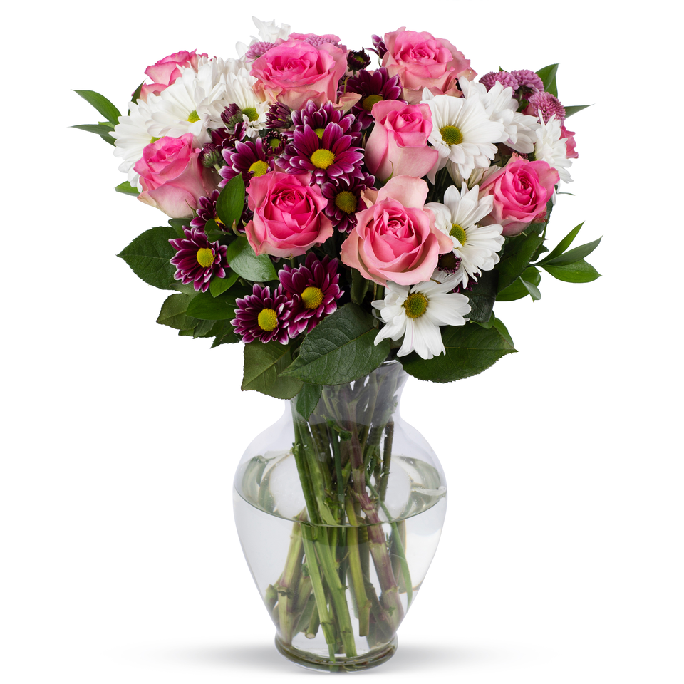 life is good Pink Life is Good Flowers with Vase