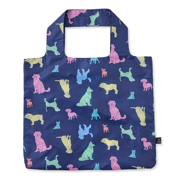 life is good Playful Dog Pattern Roll and Go Tote