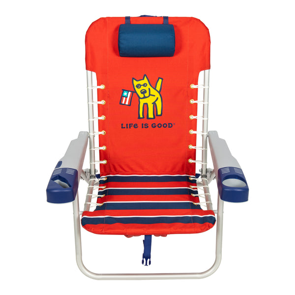 life is good Rocket Flag Backpack Beach Chair