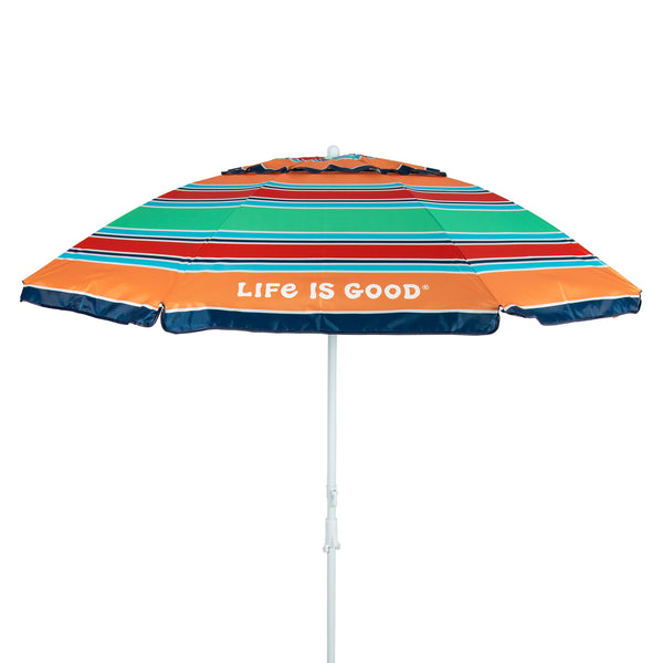 life is good Stripe Beach Umbrella