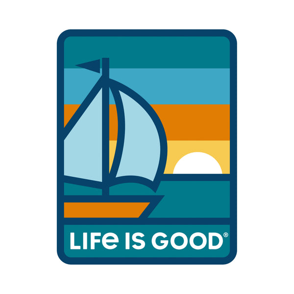 life is good Sunset Sail Decal