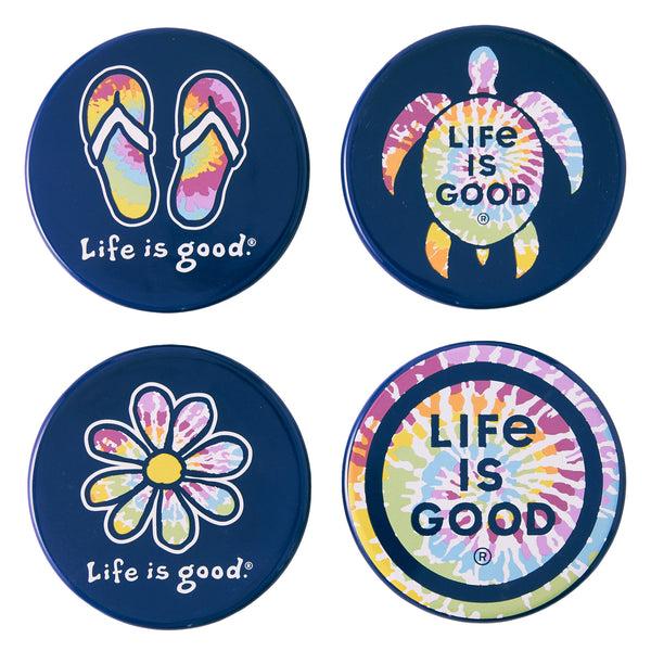 life is good Tie Dye Coaster Set