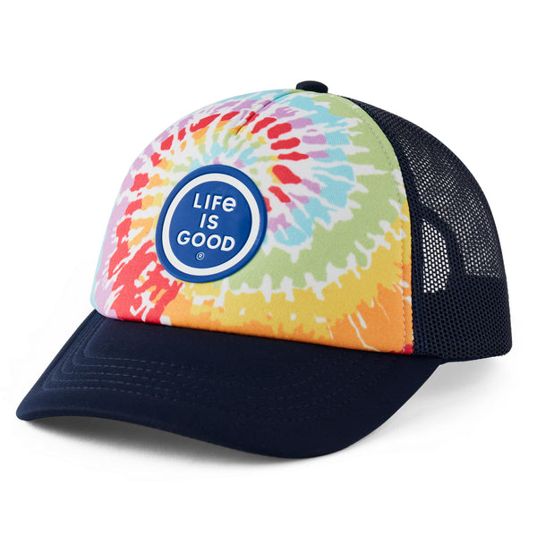 life is good Tie Dye Coin Kids Trucker Hat
