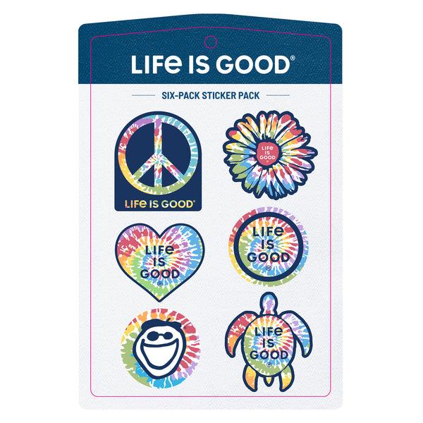 life is good Tie Dye Six-Pack Sticker Pack