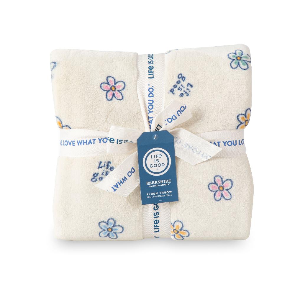 life is good Vintage Daisies Plush Throw Blanket