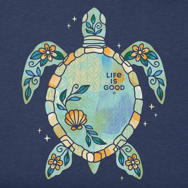 life is good Watercolor Floral Sea Turtle