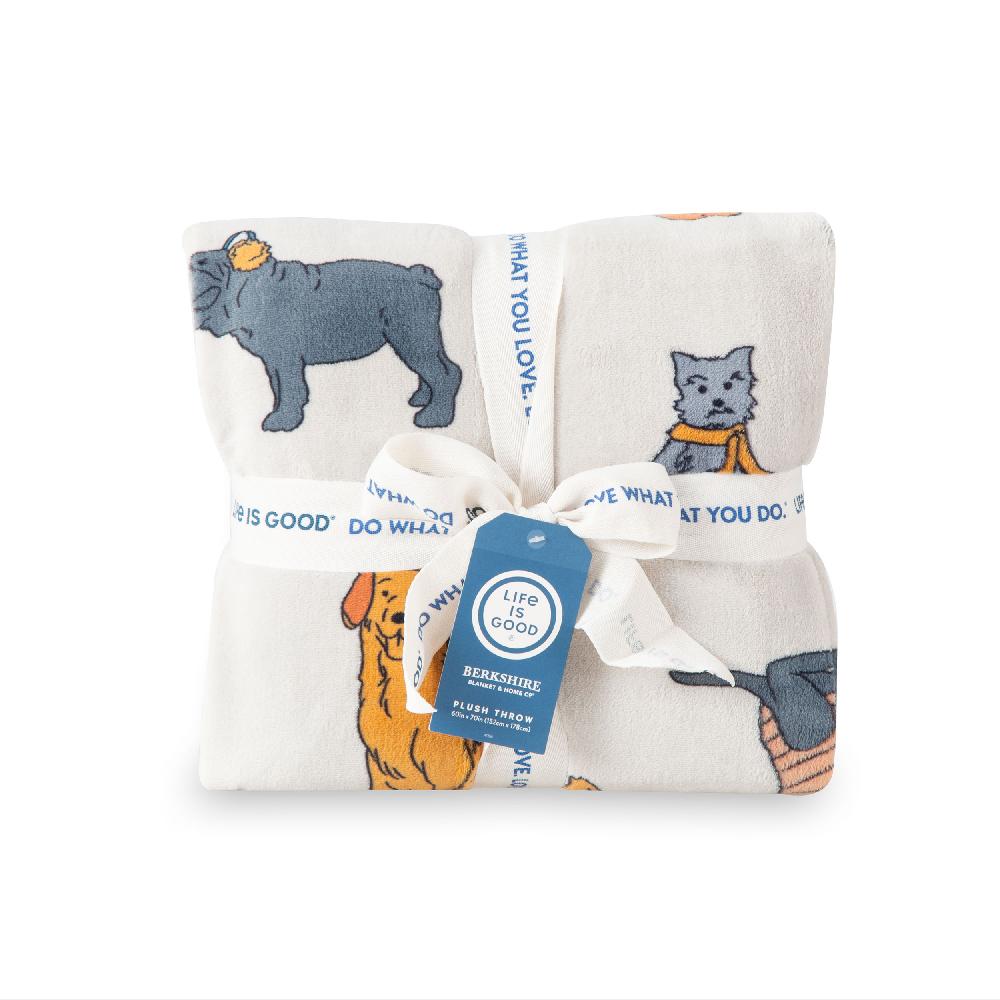 life is good Winter Dogs Plush Throw Blanket