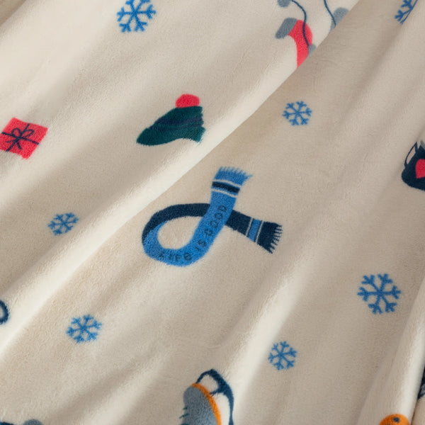 Life Is Good Winter Fun Plush Throw Blanket