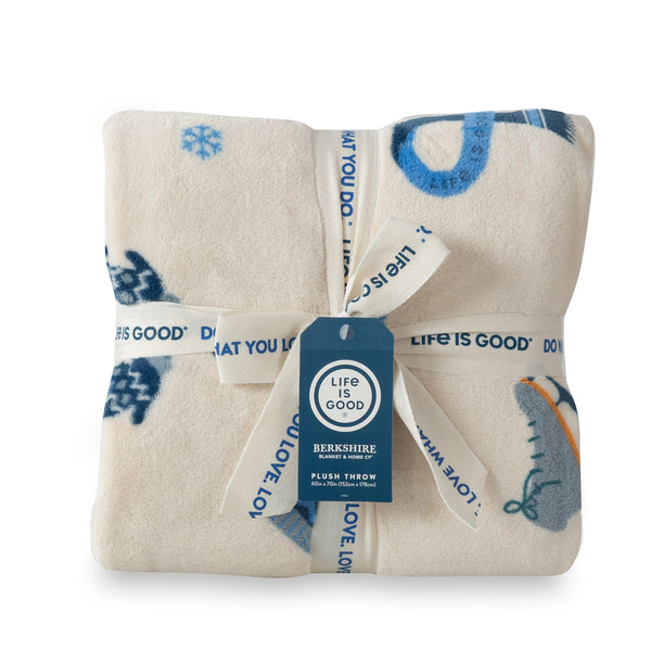life is good Winter Fun Plush Throw Blanket