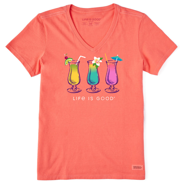 Life Is Good Women's 3 Cocktails Short Sleeve Vee