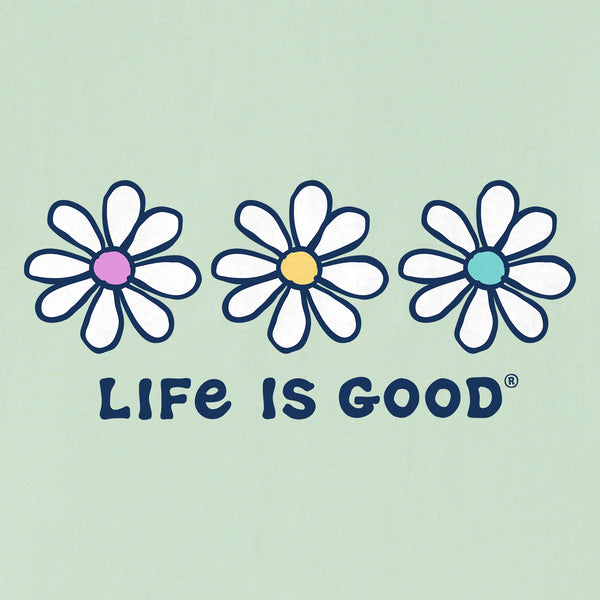 Life Is Good Women's 3 Daisies Short Sleeve Vee