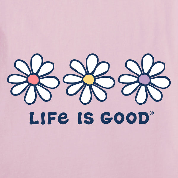 Life Is Good Women's 3 Daisies Short Sleeve Vee