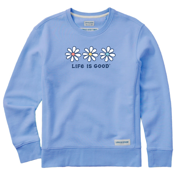 life is good Women's 3 Daisies Simply True Crew