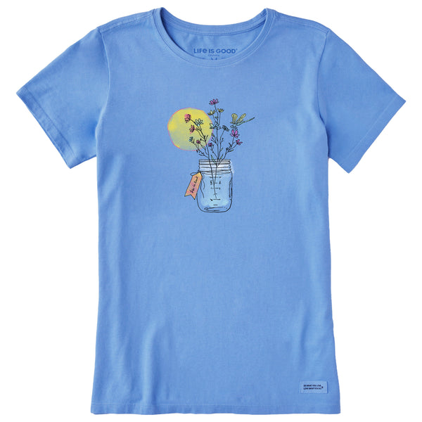 Life Is Good Women's Flower Jar Short Sleeve Tee