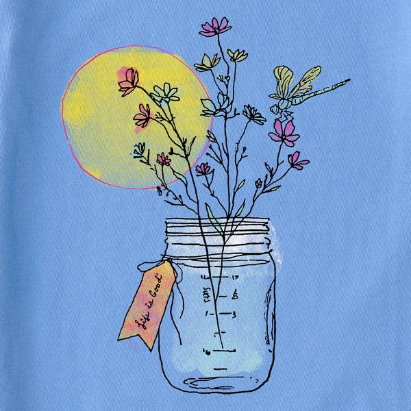 Life Is Good Women's Flower Jar Short Sleeve Tee