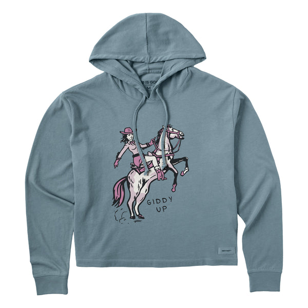 life is good Women's Giddy Up Crusher Boxy Hoodie