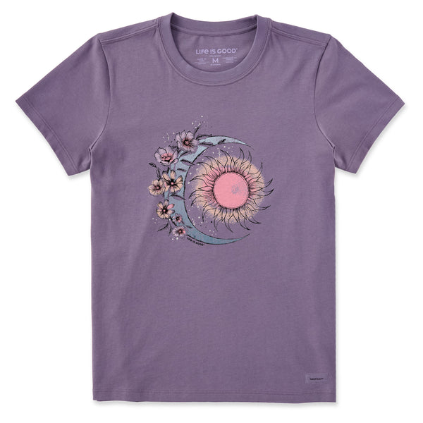 Life Is Good Women's Moon Flower Short Sleeve Tee