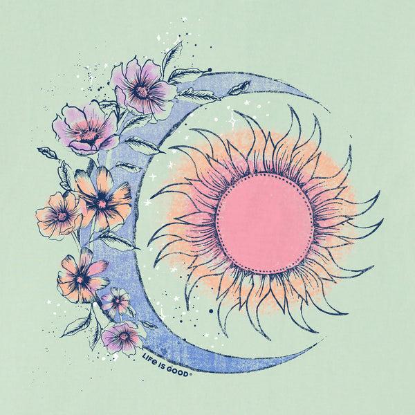 Life Is Good Women's Moon Flower Short Sleeve Vee
