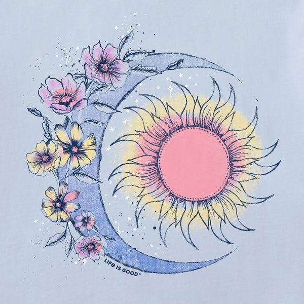 Life Is Good Women's Moon Flower Short Sleeve Vee