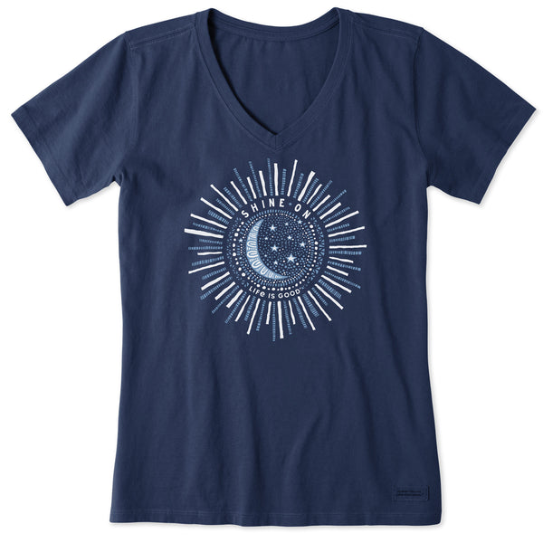 Life Is Good Women's Primal Sun Short Sleeve Vee