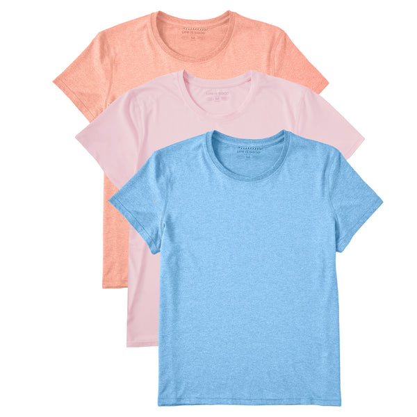 life is good Women's Solid 3-Pack Active Tee - Multi