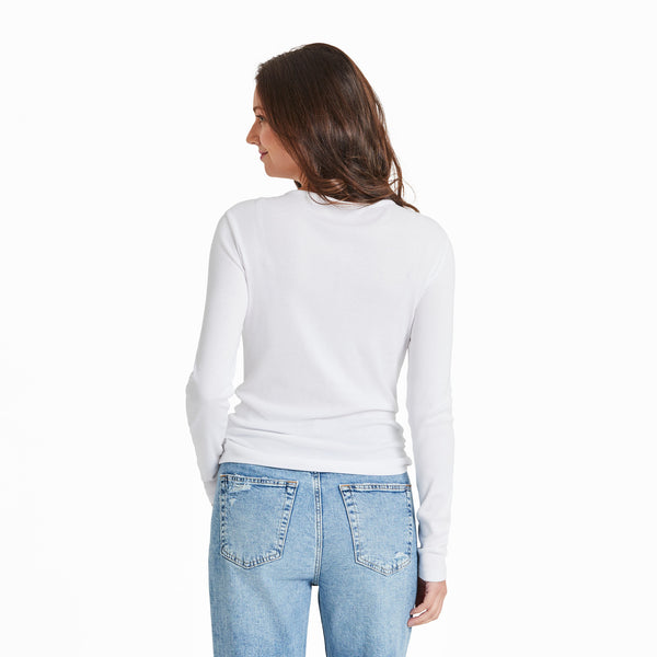 Life Is Good Women's Solid Modal Ribbed Henley