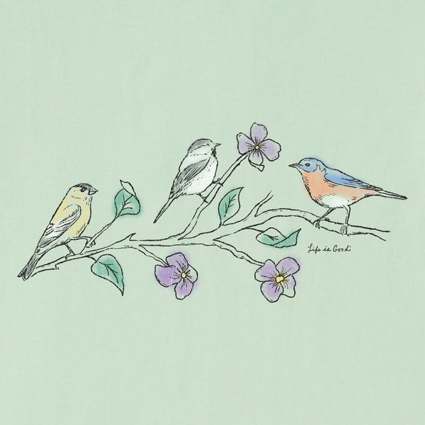 Life Is Good Women's Three Birds Short Sleeve Vee