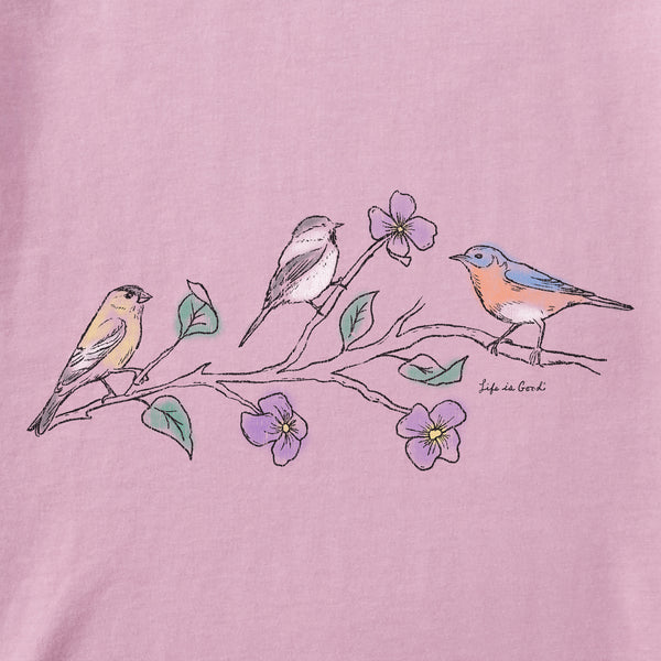 Life Is Good Women's Three Birds Short Sleeve Vee