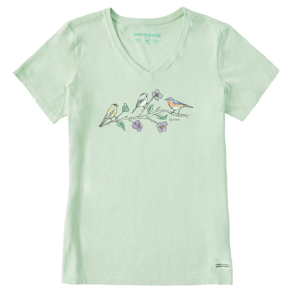 life is good Women's Three Birds Short Sleeve Vee