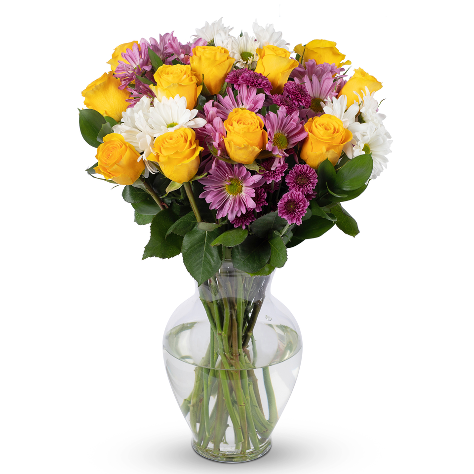 life is good Yellow Life is Good Flowers with Vase