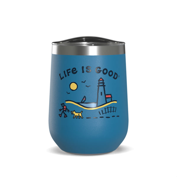 life is good Lighthouse Walk 12oz Stainless Steel Wine Tumbler