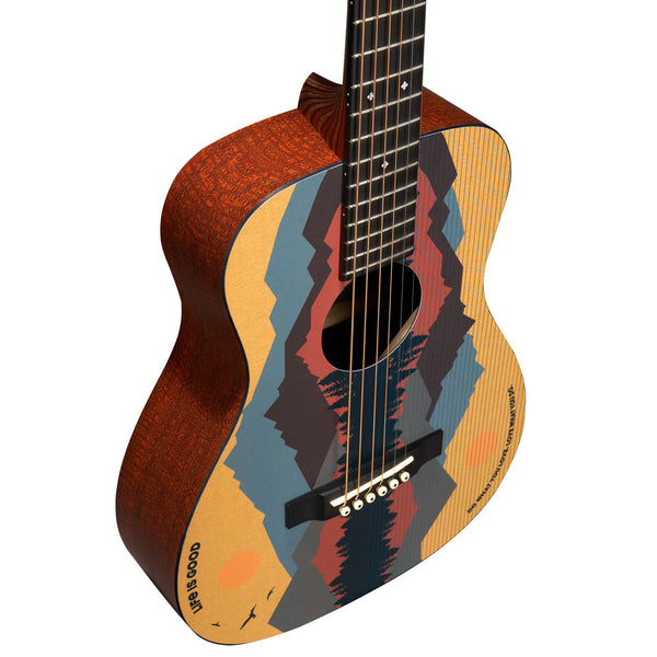 Life Is Good Martin Guitar X Life Is Good Mountain Landscape LX1 Acoustic Guitar