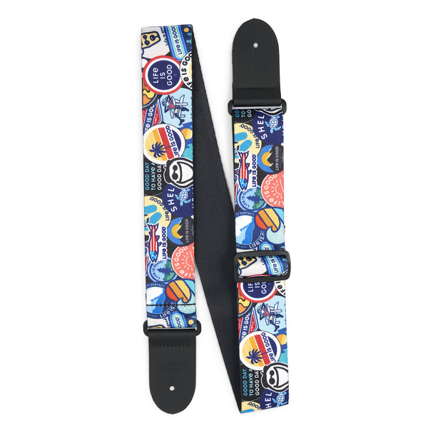 life is good Martin Guitar x Life is Good Sticker Collage Guitar Strap