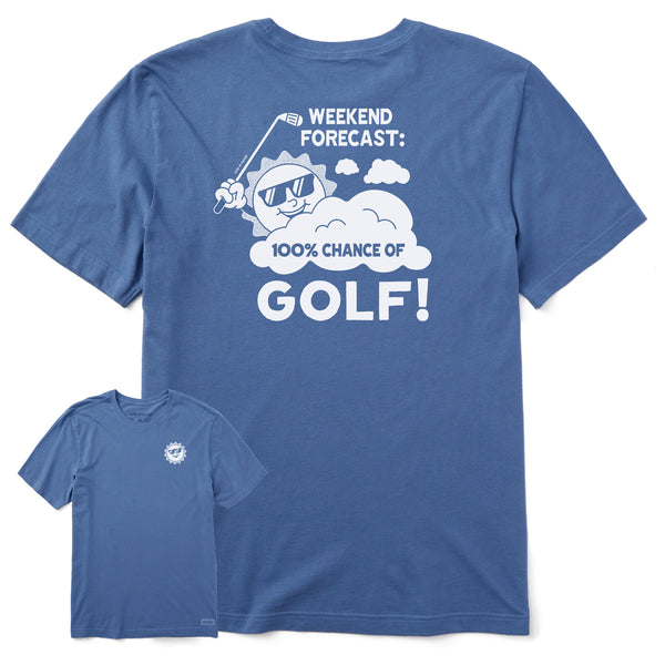 Life Is Good Men's 100% Chance Of Golf Short Sleeve Tee
