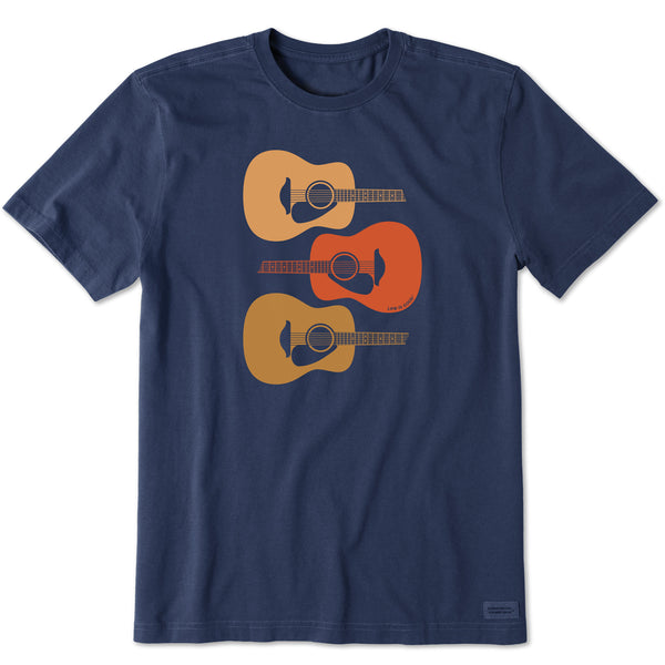 life is good Men's 3 Acoustic Guitars Short Sleeve Tee