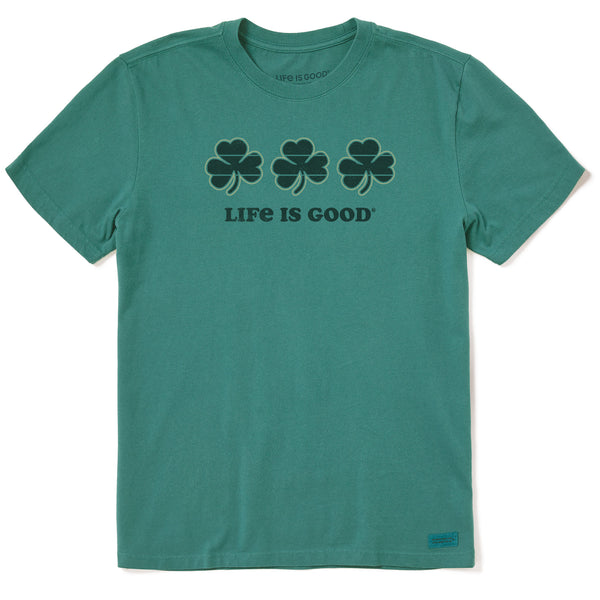 life is good Men's 3 Clovers Stripe Short Sleeve Crusher Tee