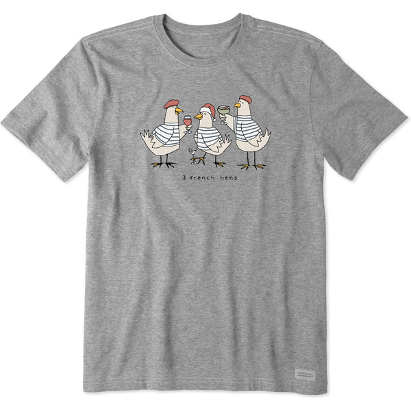 life is good Men's 3 French Hens Short Sleeve Crusher Tee