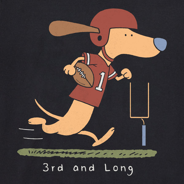 Life Is Good Men's 3rd And Long Dachshund Short Sleeve Tee